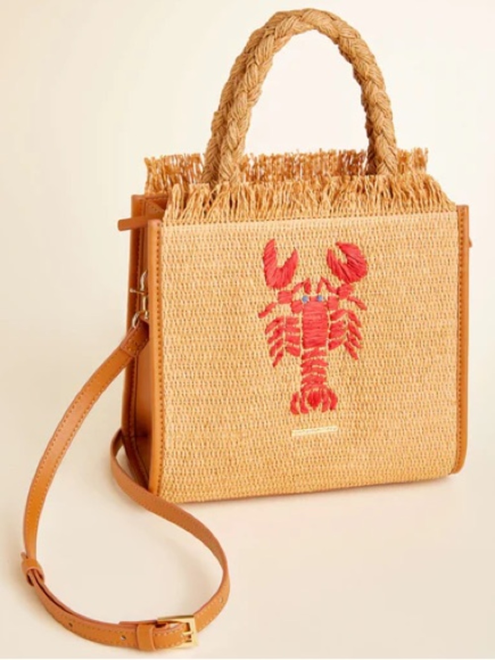 Spartina 449 🦞 Woven Straw Dune Lobster Satchel/Shoulder/Crossbody Bag